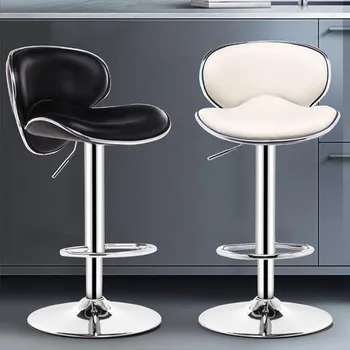 1 זוג פרפר משענת כיסא בר כיסאות בר מודרניים בר כסאות בגובה מותאם Rotatable חיצונית סלון עור PU כסא בר