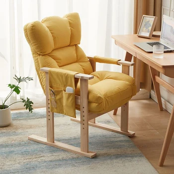 נורדי עצלן עץ ספת מושב המשרד לימוד מחשב כיסא נוח הכורסה בסלון מרפסת אחת משענת הכיסא.