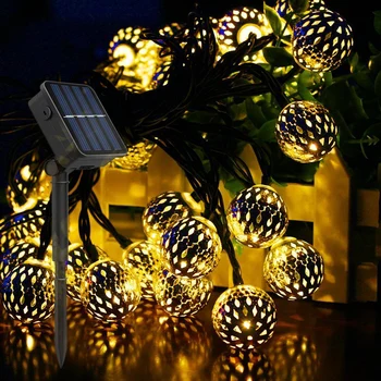 השמש אור חיצונית גרלנד LED סולארית מופעל החיצוני אור גרלנד עבור מסיבת חתונה, חג המולד תאורה דקורטיביים