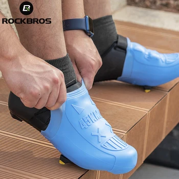ROCKBROS הרשמי נעליים כיסוי סיליקון רכיבה על אופניים עמיד למים, Dustproof רגל הבוהן מכסה ללבוש עמיד MTB אופני נעילה מגן