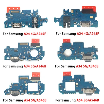 10 יח ' עבור Samsung A34 A346B A54 5G A546B A24 4G A245F USB לטעינה יציאת מיקרו מחבר מזח לוח להגמיש כבלים