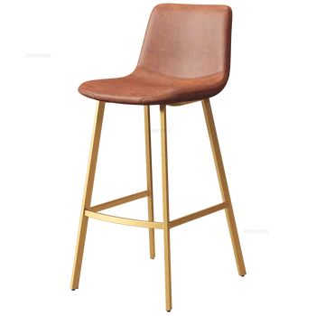 נורדי ברזל בר-כסאות מטבח פשוטה כסא בר רהיטים אירופאית גבוהה צואה פנאי קפה משענת כיסא בר