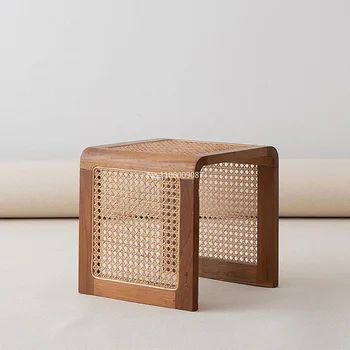 קש קטן שולחן מרובע מעץ מלא שולחן קפה עץ מינימליסטי שולחן יפני שולחן צד 2023 חדש