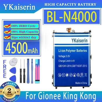 YKaiserin 4500mAh החלפת סוללה BL-N4000 עבור Gionee קינג קונג ELIFE V187 GN5001 GN5001S סוללות של טלפונים ניידים