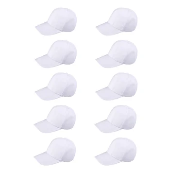 10 יח ' מיני כובע גרפיטי ציור ריק DIY רגיל, כותנה לבנה ציור אביזר לשיא הורה-ילד.