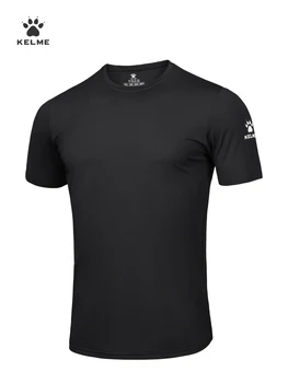 KELME גבר חולצת ריצה נעורים פעילות גופנית ספורט טייץ צוואר עגול קרח משי לנשימה כושר מהיר יבש חולצות 8151TX1002