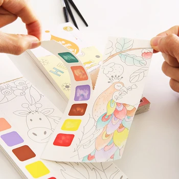 20 גיליונות ציור ספר בצבע חוברות צביעה לילדים DIY אקוורל ילדים גרפיטי תמונה ציור ספרים סט מתנות לילדים