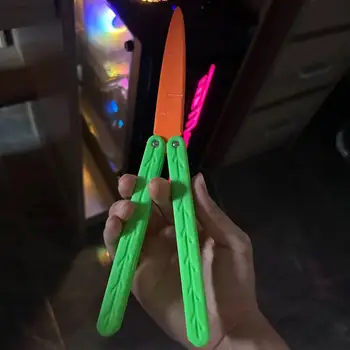 זוהר פרפר סכין גזר המשיכה סכין מתעצבן צעצועים לילדים הלחץ לדחוף כרטיס צעצוע 3D הדפסה גזר סכין צעצוע