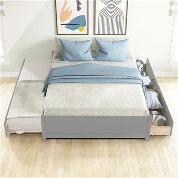 מיטה עם התאום גודל טרנדל ושתי מגירות עמיד ויציב קל להרכבה מתאים עבור ריהוט חדר שינה