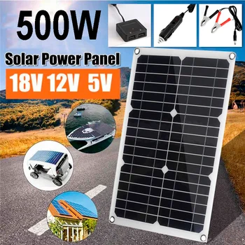500W פאנל סולארי נייד מטען ערכת USB10/20/30/40/50/60A/בקר 100A הרכב רכוב מטען סולארי 18V משלוח חינם