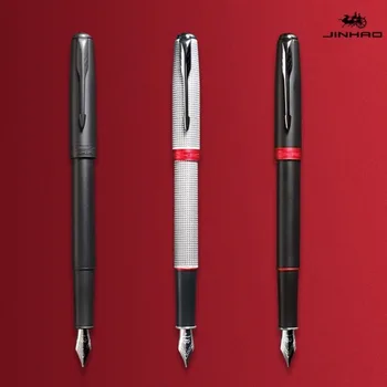 Jinhao 75 מתכת שחור אדום עט נובע יוקרתי פיננסי באיכות המשרד תלמיד בית הספר ציוד משרדי, דיו, עטים