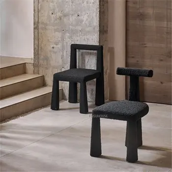נורדי שחור כסאות אוכל עבור משק הבית ריהוט למטבח חדר אוכל כיסא דירה קטנה מעצב משענת כסאות אוכל