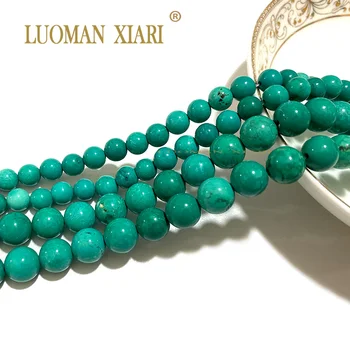 אבן טבעית אמריקאי ירוק Turquoises חופשי עגול מרווח חרוזים ליצירת תכשיטים DIY קסמי צמידים ואביזרים 4-10 מ 