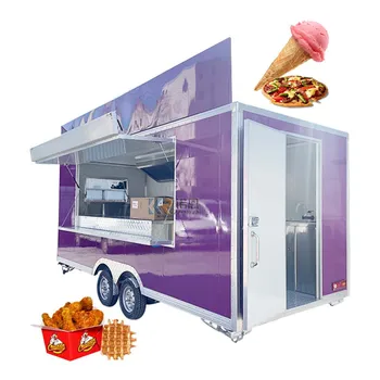 2023 מזון חדש משאית קטנה טריילר עגלות קפה אוטומטיות עם מטבח מאובזר גלידה, קפה, מזון מהיר משאית למכירה