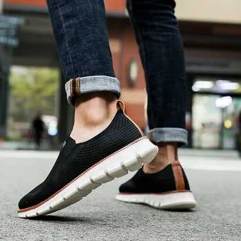 אופנה קל גברים מוקסינים נעלי ספורט גודל 40-48 2023 חדש קיץ גברים נעלי רשת לנשימה של גברים נעליים מזדמנים נוחים