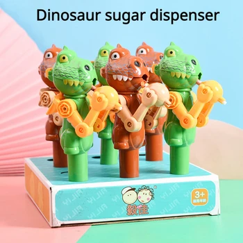 יצירתי Lollipop רובוט בעל דינוזאור חידוש צורה ילדים צעצוע מתנות לילדים סוכריה על מקל סוכריות תיבת אחסון מגיע עם סוכריות על מקל