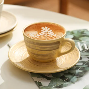 יפנית הקלה כוסות קפה עם צלחת ספירלה קרמי ספל יופי הפופולרי קפה כוס חלב שותה את הכוס בבית קפה בחדר