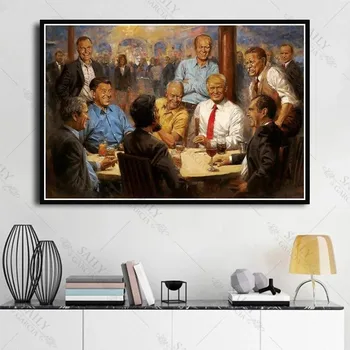 1Pcs דונלד טראמפ הנשיא פוסטרים, הדפסי אמנות קיר תמונות השינה דקורטיביים בד הציור הגדול ארה 