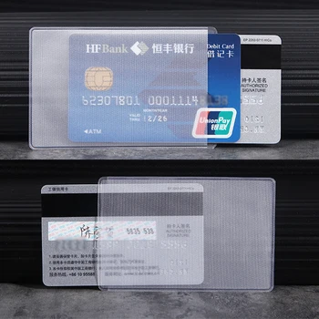 50pcs PVC שקוף בעל כרטיס אוטובוס עסקים תיק האשראי הבנקאי מחזיק התעודה כיסוי כרטיס זיהוי המכל הולדר