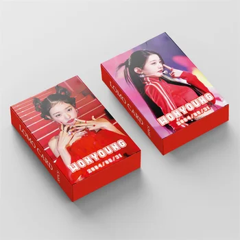 55 IVE אלבום קלפים ג 'אנג וון חברים צעירים תוצרת בית הקלפים מודפסים כרטיסי ג 'אנג ג' אנג וון צעירה תמונה קטנה כרטיס Lomo ילדה מתנה KPOP