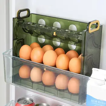 תיבת ביצים חזה גדול קיבולת ברור מדף מקרר תצוגה אחסון אחסון ביצה נוח קל לעמוד ביצה