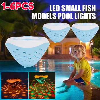 1-6יח צף בבריכה אורות LED לצוף מתחת למים המנורה שחייה בריכת דגים צבעוניים המנורה אמבטיה ג ' קוזי בריכה תאורת קישוט
