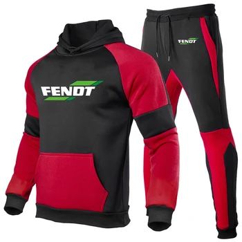FENDT 2023 אביב, סתיו סגנון חדש של גברים מזדמנים נוחות ספורט חליפה רוכסן 'ונים ז' קט + מכנסיים טרנינג