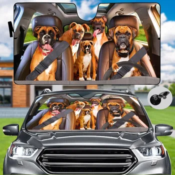 בוקסר הרכב שמשיה, בוקסר השמשה שמשיה, בוקסר אוטומטי שמשיה, בוקסר רכב קישוט רכב השמש מגן, כלב אוטומטי שמשיה