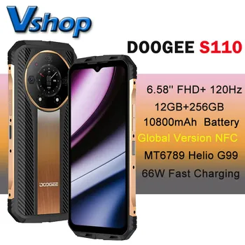 DOOGEE S110 12GB+256GB IP68/IP69K/MIL-STD-810H 6.58 אינץ אנדרואיד 13 MTK Helio G99 66W טעינה מהירה 10800mAh Cellphon