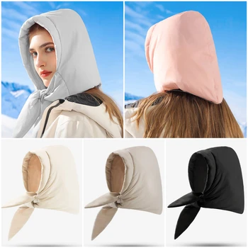 נשים חורף חם סקי במורד מלא כובע תרמי Windproof כובע רצועת עצמית לקשור את הכובע הנשים לעבות חלק אחד הצוואר קולר ביני כמוסות