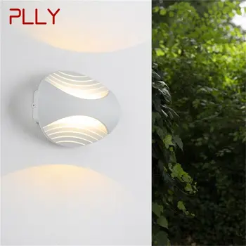 PLLY קיר חיצוני גופי תאורה מודרניים לבן עמיד למים LED מנורת הביתה מרפסת מרפסת וילה חצר