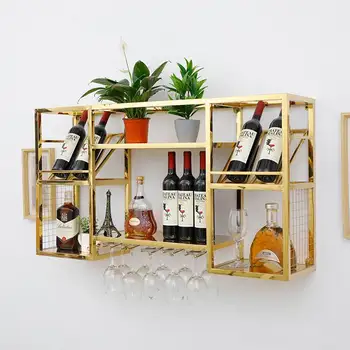 היינות הקיר משק הבית שולחן האוכל יין הקבינט יצירתי אלכסוני יין תלוי מסעדה בר אחסון.