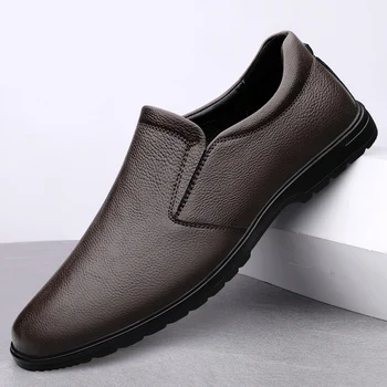 גברים מוקסינים להחליק על קלאסיקה mens נעליים מזדמנים שטוחות עור אמיתי לנשימה גברים נעלי נהיגה מוקסינים Zapatos Hombre