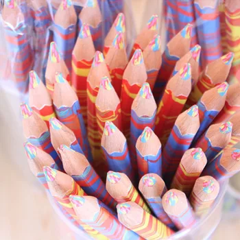 עפרונות צבעוניים מעץ שאינו חד צביעה בעיפרון חמוד ציוד לבית הספר מכשירי כתיבה