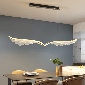 מודרני מודרני כנפי מלאך עיצוב LED נברשת עבור חדר האוכל מטבח בר תקרת חדר השינה תליון מנורה זהב השעיה אור
