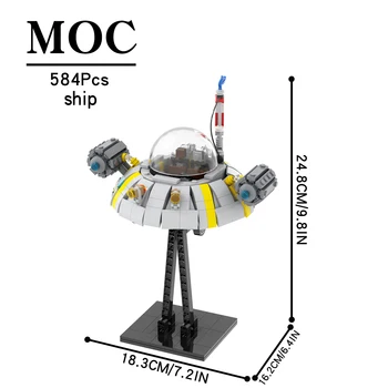 MOC1248 אנימה סדרה מצוירת חללית הספינה דגם תואם פעולה איור בניין צעצוע לילדים מתנה הנער של קישוט