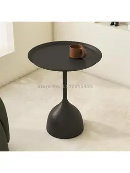 נורדי פשוטה שולחן צד קטן בדירה ספה שולחן קפה קטן ברזל עגול קטן שולחן ליד המיטה אחסון פשוט, שולחן ליד המיטה