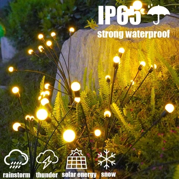 שמש גן אורות LED גחלילית אורות חג המולד חיצונית עמיד למים של אנרגית השמש גבוהה גמישות מתנדנד נוף מנורות דשא