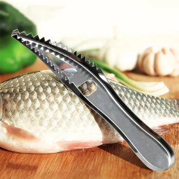 פירות ים כלים Scaler מברשת דגים בקנה מידה סכין מטבח אביזרים דגים בקנה מידה המקצועה דגים העור מגרד פלדה אל חלד