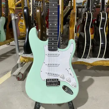 סט גיטרה חשמלית גוף מוצק אור ירוק צבע באיכות גבוהה Guitarra משלוח חינם