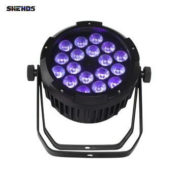 SHEHDS LED אלומיניום Waterpoor18x18 נקוב תאורה RGBWA+UV DMX 6/10 Channles די. ג ' יי דיסקו שלב אור מועדוני מלונות מסעדה