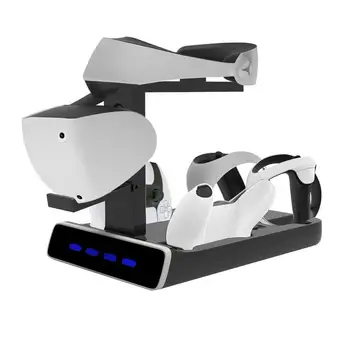 ForPS VR2 טעינה דוכן תצוגה עם אור LED בקר מטען תואם withPlaystation 5 Gamepad להתמודד עם מציאות מדומה אוזניות