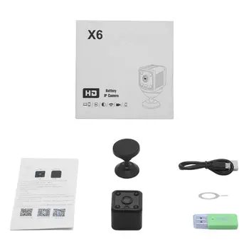 X6 מיני מצלמת IP WiFi מצלמה ספורט HD 1080P אבטחה אלחוטית מעקב סוללה מובנית ראיית לילה בית חכם Micro Cam