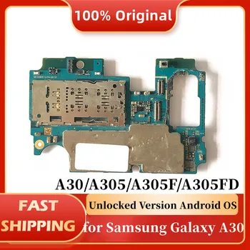 עבור Samsung Galaxy A30 A305F A305FD A305G SM-A305F לוח האם המקורי סמארטפון עם צ ' יפס מגה לוח אנדרואיד מערכת