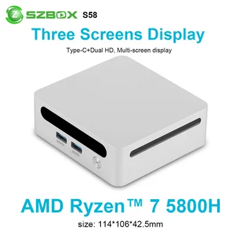 SZBOX S58 AMD Ryzen 7 5800H 5800U MINI PC DDR4 3200MHz 1TB 16GB PCIe4.0 NVMe SSD WIFI6 BT5.2 שולחן העבודה משחקי מחשב לעומת SER5 מקס