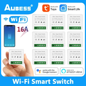 Aubess Tuya מיני WiFi DIY מתג 16A 2 דרך שליטה חכם, אוטומציה ביתית מודול Yandex אליס חכם החיים אלקסה הבית של Google
