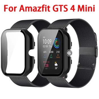 על Amazfit GTS 4 מיני שעון חכם רצועת התיק מגן צמיד מתכת על amazfit gts 4 מיני להקת שעון מלא כיסוי מגן