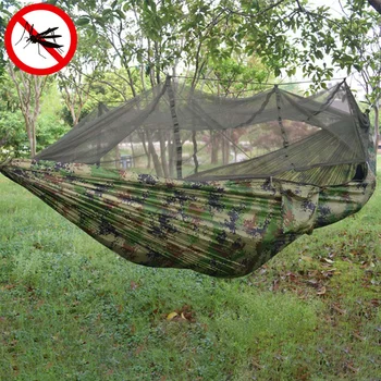 קמפינג חיצוני ערסל עם רשת יתושים ריהוט גן 1-2 אדם נייד תלוי למיטה עבור פעילויות חוצות, קמפינג