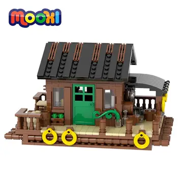MOOXI העיר Street View דיג חנות מודל בלוק צעצוע חינוכי לילדים 3D מתנה בניין לבנים DIY להרכיב חלקים MOC4093