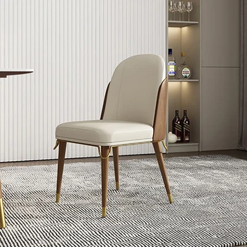 לבן עיצוב מודרני האוכל הכיסא טרקלין ארגונומי נורדי עור מטבח הכיסא קפה יוקרה Eetstoelen ריהוט ספריית YX50DC